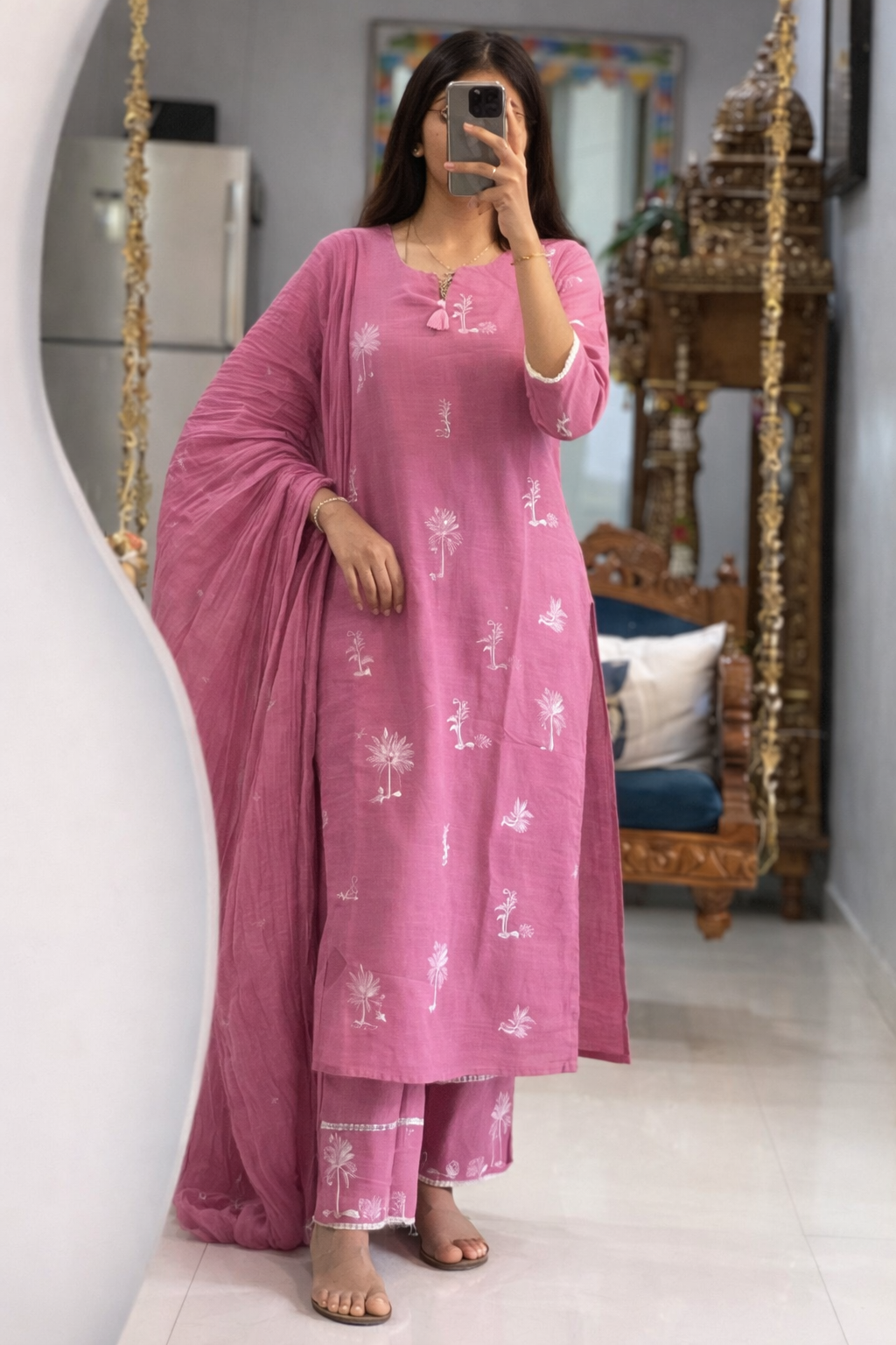 Premium Designer Kurti Set with Pants & Dupatta